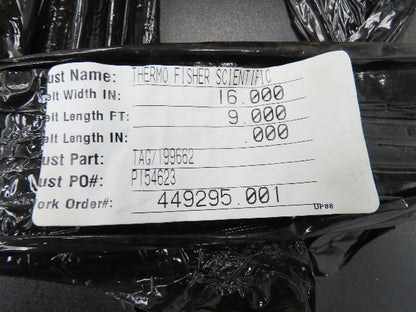 16"W x 9'L White PVC Smooth Top Conveyor Belt Corrugated Side Walls Endless