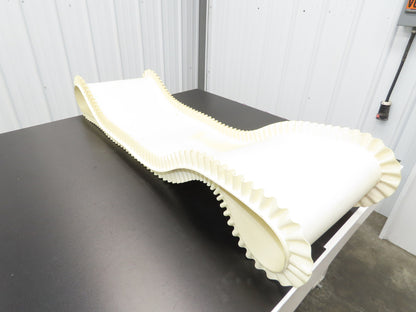 16"W x 9'L White PVC Smooth Top Conveyor Belt Corrugated Side Walls Endless