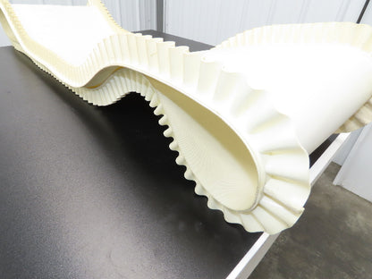 16"W x 9'L White PVC Smooth Top Conveyor Belt Corrugated Side Walls Endless