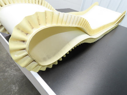 16"W x 9'L White PVC Smooth Top Conveyor Belt Corrugated Side Walls Endless