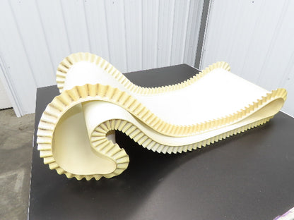 16"W x 9'L White PVC Smooth Top Conveyor Belt Corrugated Side Walls Endless