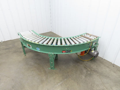 Roach 16"x 90° Curve Roller Conveyor 13"BF O-Ring Lineshaft Drive Variable Speed