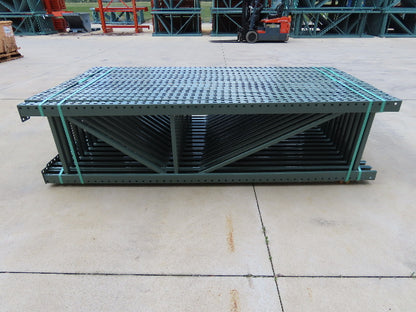Interlake 8' x 24" Teardrop Pallet Racking Upright 3x3" Leg 23900Lb Green