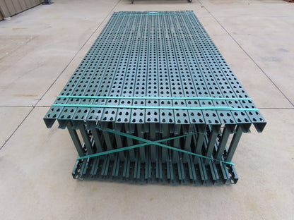 Interlake 8' x 24" Teardrop Pallet Racking Upright 3x3" Leg 23900Lb Green