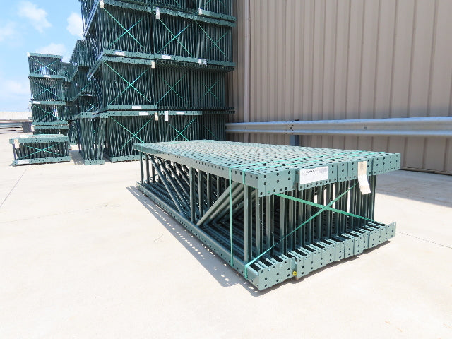 Interlake 10' x 24" Teardrop Pallet Racking Upright 3x3" Leg 23900Lb Green