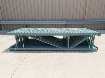 Interlake 10' x 24" Teardrop Pallet Racking Upright 3x3" Leg 23900Lb Green