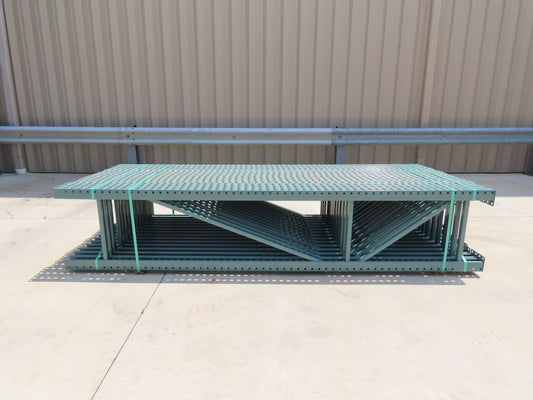 Interlake 10' x 24" Teardrop Pallet Racking Upright 3x3" Leg 23900Lb Green