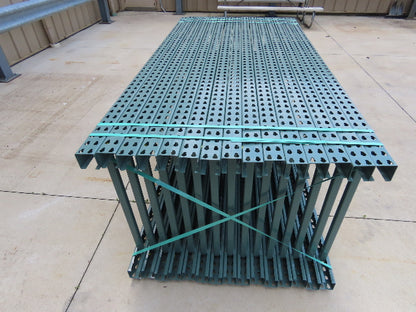 Interlake 8' x 36" Teardrop Pallet Racking Upright 3x3" Leg 23900Lb Green