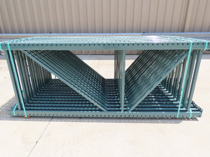 Interlake 8' x 36" Teardrop Pallet Racking Upright 3x3" Leg 23900Lb Green