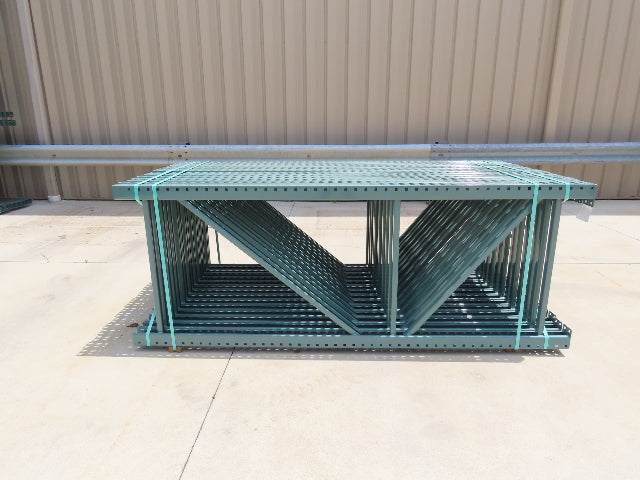 Interlake 8' x 36" Teardrop Pallet Racking Upright 3x3" Leg 23900Lb Green