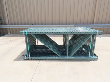 Interlake 8' x 36" Teardrop Pallet Racking Upright 3x3" Leg 23900Lb Green