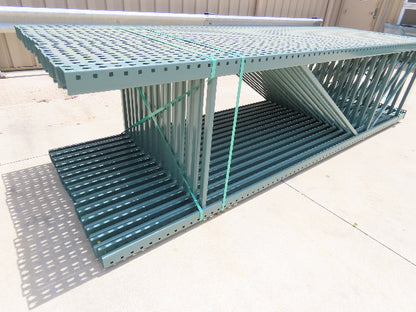 Interlake 12' x 36" Teardrop Pallet Racking Upright 3x3" Leg 23900Lb Green