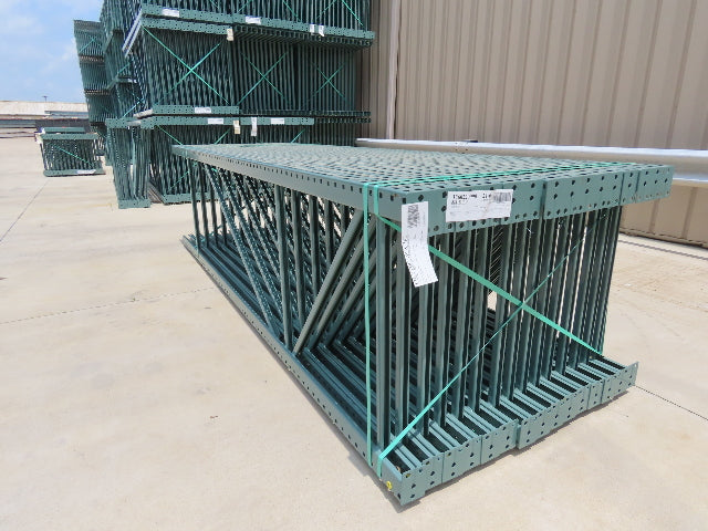 Interlake 12' x 36" Teardrop Pallet Racking Upright 3x3" Leg 23900Lb Green
