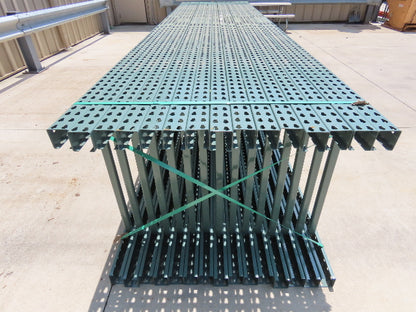 Interlake 16' x 36" Teardrop Pallet Racking Upright 3x3" Leg 23900Lb Green