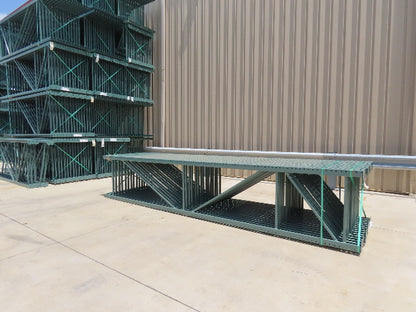 Interlake 16' x 36" Teardrop Pallet Racking Upright 3x3" Leg 23900Lb Green