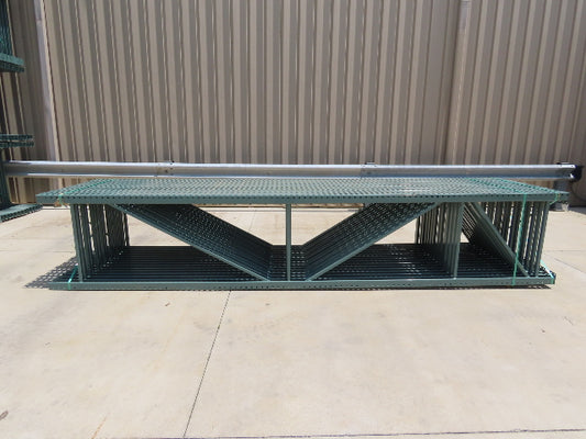 Interlake 16' x 36" Teardrop Pallet Racking Upright 3x3" Leg 23900Lb Green