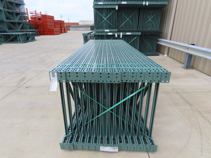Interlake 12' x 42" Teardrop Pallet Racking Upright 3x3" Leg 23900Lb Green