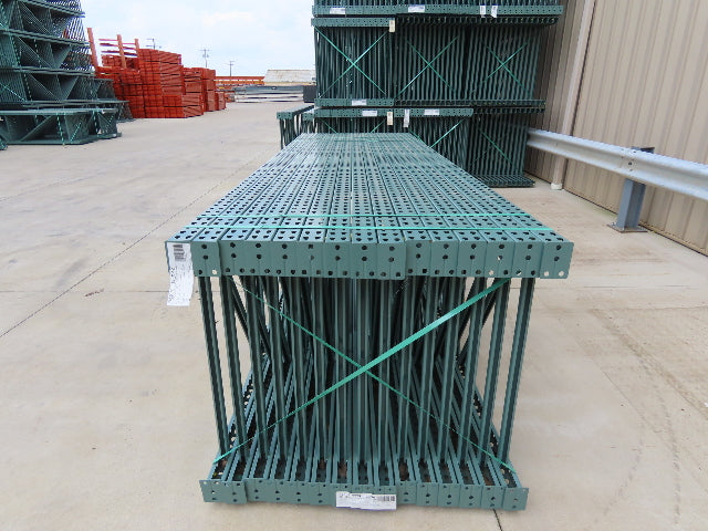 Interlake 12' x 42" Teardrop Pallet Racking Upright 3x3" Leg 23900Lb Green