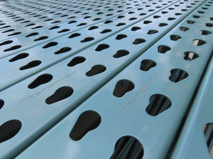 Interlake 12' x 42" Teardrop Pallet Racking Upright 3x3" Leg 23900Lb Green