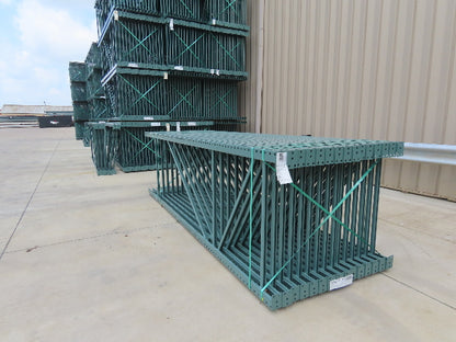 Interlake 12' x 42" Teardrop Pallet Racking Upright 3x3" Leg 23900Lb Green