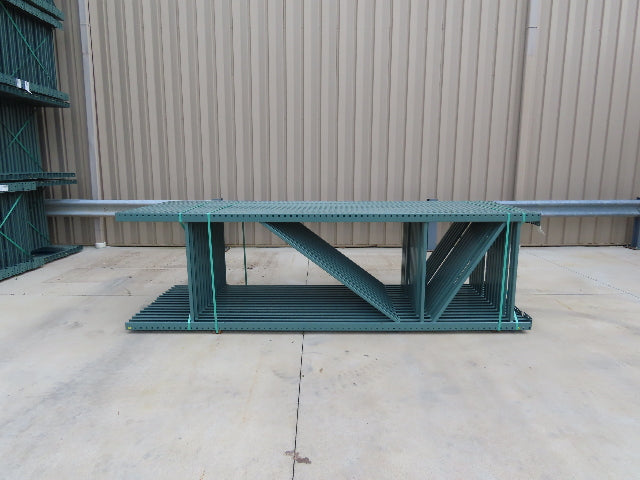 Interlake 12' x 42" Teardrop Pallet Racking Upright 3x3" Leg 23900Lb Green