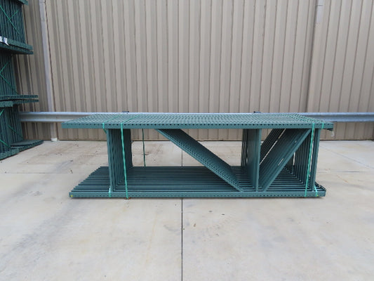 Interlake 12' x 42" Teardrop Pallet Racking Upright 3x3" Leg 23900Lb Green