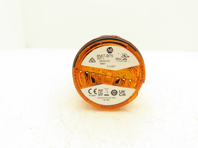 Allen Bradley 856T-BT5 Steady Amber Stack Light with Control Base