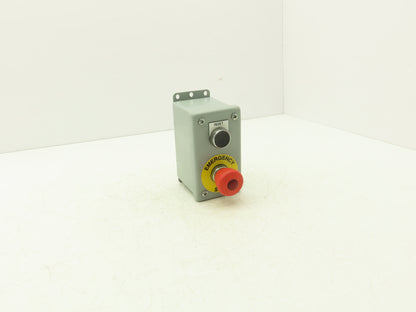 Hoffman E2PBGXM Allen Bradley Push Button Enclosure E-Stop With Reset Switch