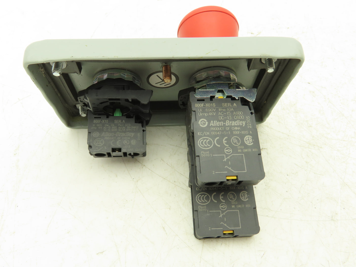 Hoffman E2PBGXM Allen Bradley Push Button Enclosure E-Stop With Reset Switch