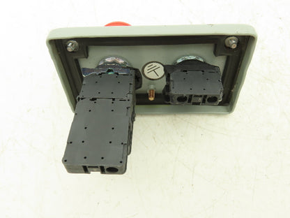 Hoffman E2PBGXM Allen Bradley Push Button Enclosure E-Stop With Reset Switch