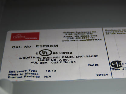 Hoffman E1PBXM Allen Bradley Push Button Enclosure With Momentary Reset Switch