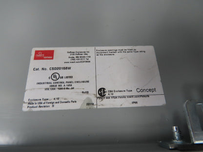 nVent Hoffman CSD20168W Electrical Window-Door Enclosure 20"x16"x8" W/ Blemishes