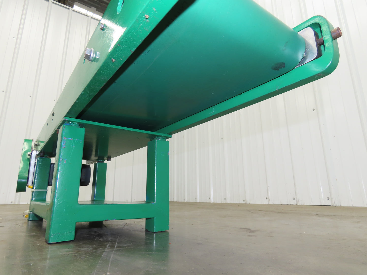 9"W x 43"L Small Flat Belt Conveyor 200mm Bed Width 220V 1PH 40FPM Steel Frame