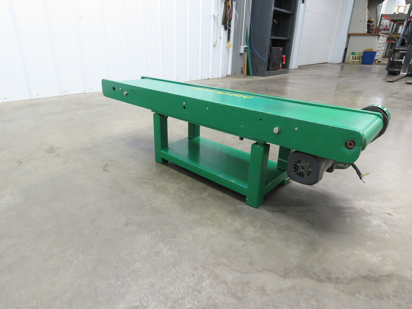 9"W x 43"L Small Flat Belt Conveyor 200mm Bed Width 220V 1PH 40FPM Steel Frame