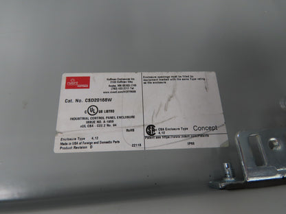 nVent Hoffman CSD20168W Electrical Window-Door Enclosure 20"x16"x8" W/ Blemishes