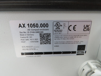 Rittal AX 1050.000 Electrical Enclosure Junction Box 500x500x190mm Type 12 3R