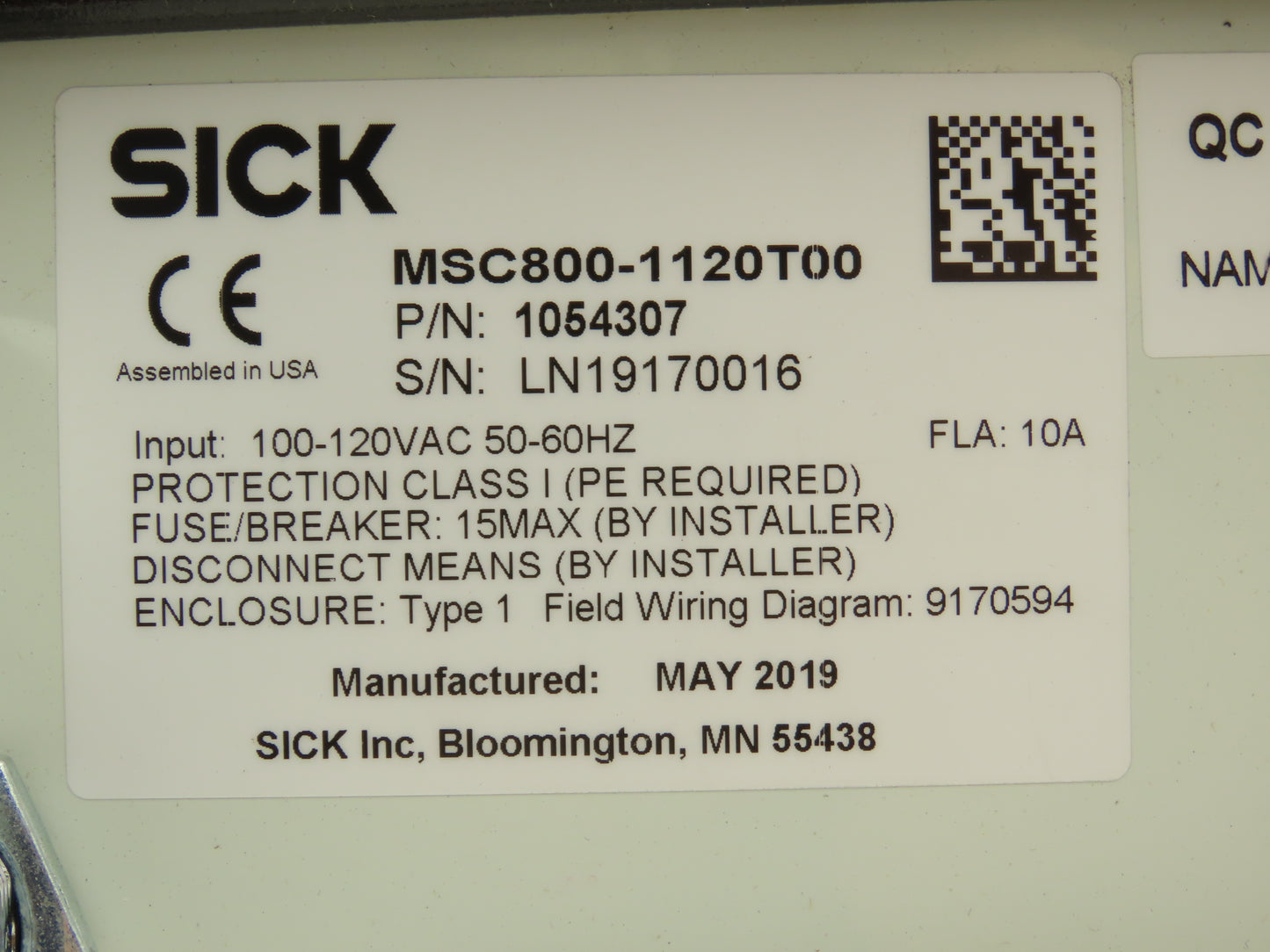 Sick MSC800-1120T00 Modular System Controller Enclosure 12"x16"x6" 1054307 Empty