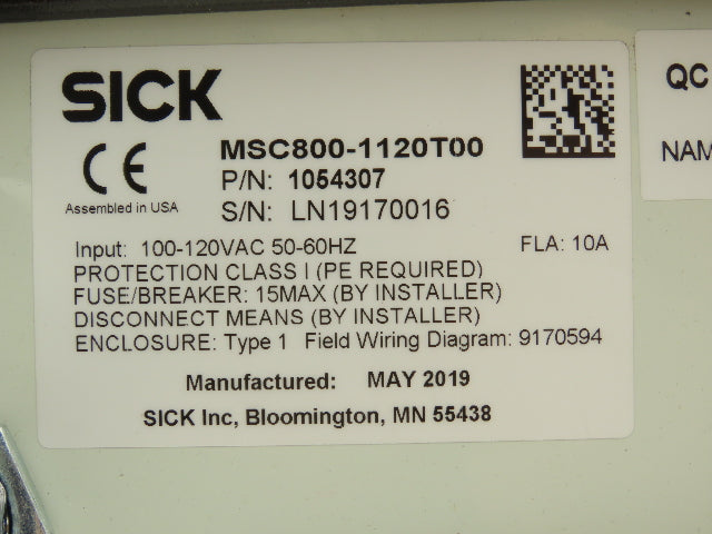 Sick MSC800-1120T00 Modular System Controller Enclosure 12"x16"x6" 1054307 Empty