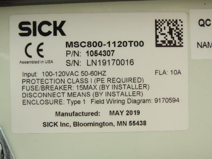 Sick MSC800-1120T00 Modular System Controller Enclosure 12"x16"x6" 1054307 Empty