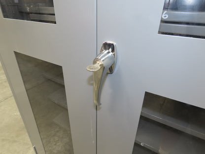 Uline H-8960 Storage Charging Cabinet 32 Outlet 120V Clear Dual Door 36" Wide