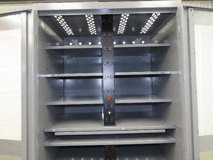 Uline H-8960 Storage Charging Cabinet 32 Outlet 120V Clear Dual Door 36" Wide