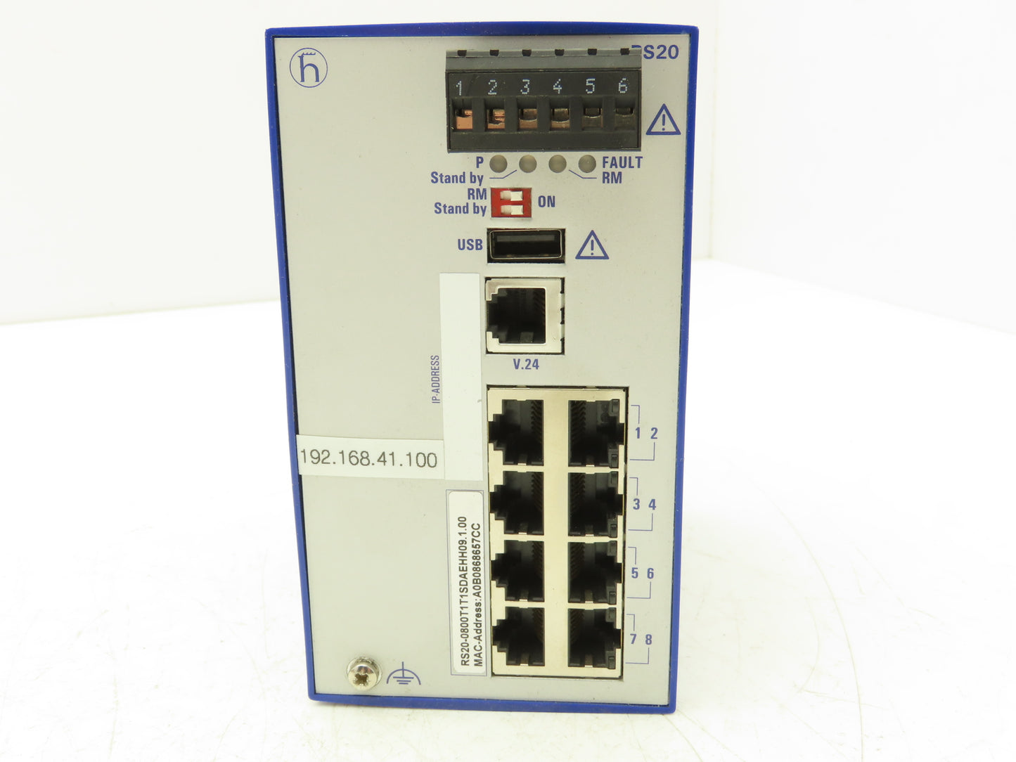 Hirschmann RS20-0800T1T1SDAEHH09.1.00 PLC Ethernet Rail DIL Switch Module 8 Port
