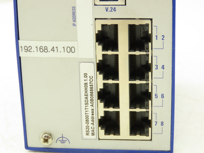 Hirschmann RS20-0800T1T1SDAEHH09.1.00 PLC Ethernet Rail DIL Switch Module 8 Port