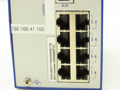 Hirschmann RS20-0800T1T1SDAEHH09.1.00 PLC Ethernet Rail DIL Switch Module 8 Port