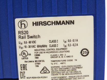 Hirschmann RS20-0800T1T1SDAEHH09.1.00 PLC Ethernet Rail DIL Switch Module 8 Port