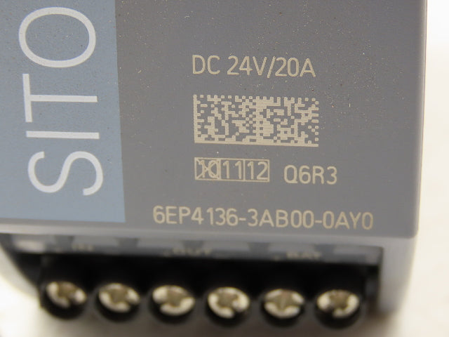 Siemens 6EP4136-3AB00-0AY0 Sitop UPS1600 Power Supply 24VDC 20Amp Out Din Rail