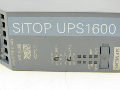 Siemens 6EP4136-3AB00-0AY0 Sitop UPS1600 Power Supply 24VDC 20Amp Out Din Rail