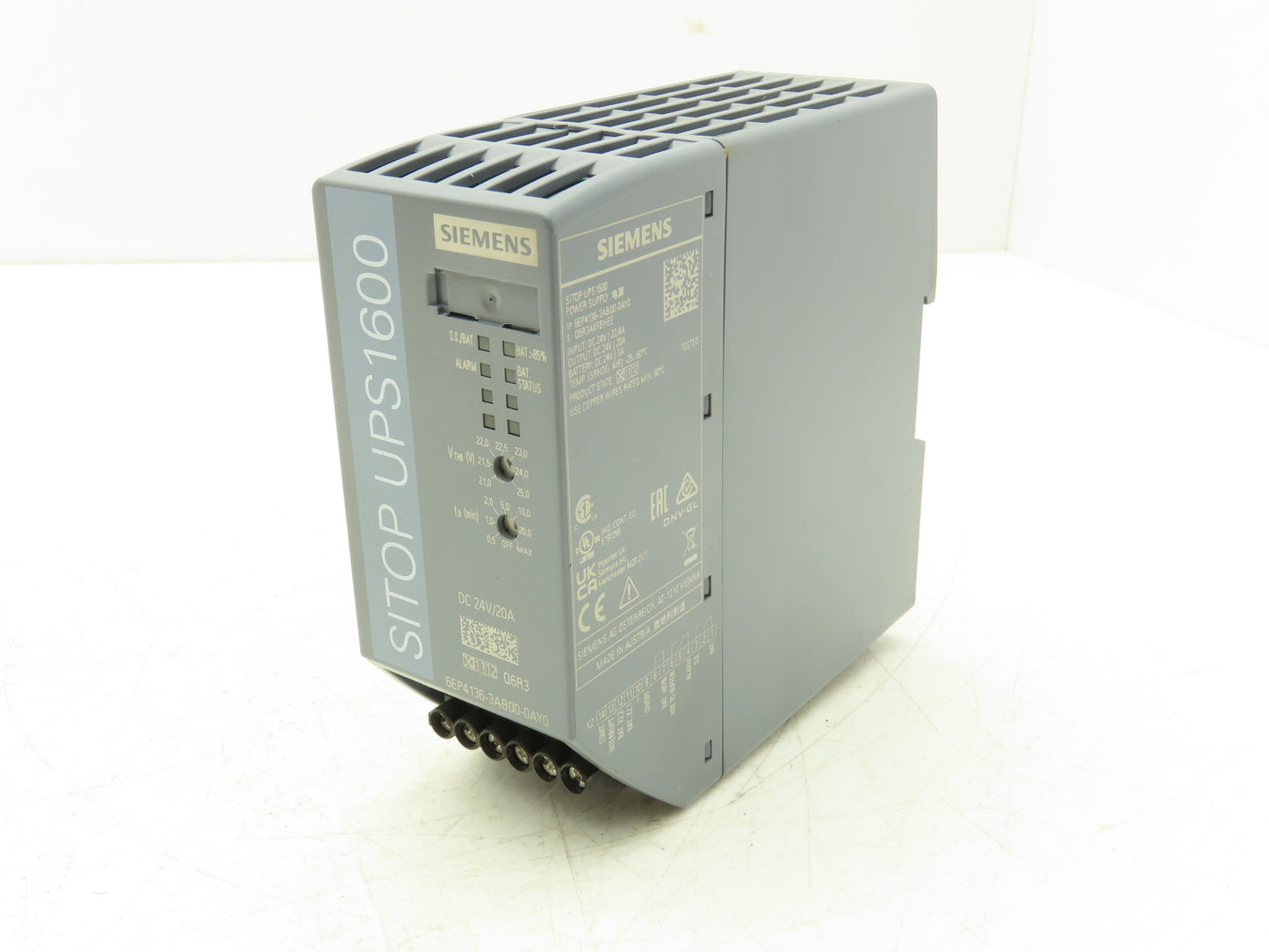 Siemens 6EP4136-3AB00-0AY0 Sitop UPS1600 Power Supply 24VDC 20Amp Out Din Rail