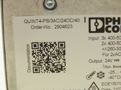 Phoenix Contact QUINT4-PS/3AC/24DC/40 Quint Power Supply 24VDC Out EOE15010569