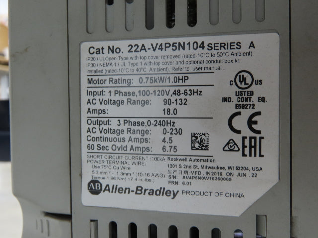 23"x 4' Slider Bed Conveyor 18"Belt .5Hp 115V Variable Speed Drive 65FPM